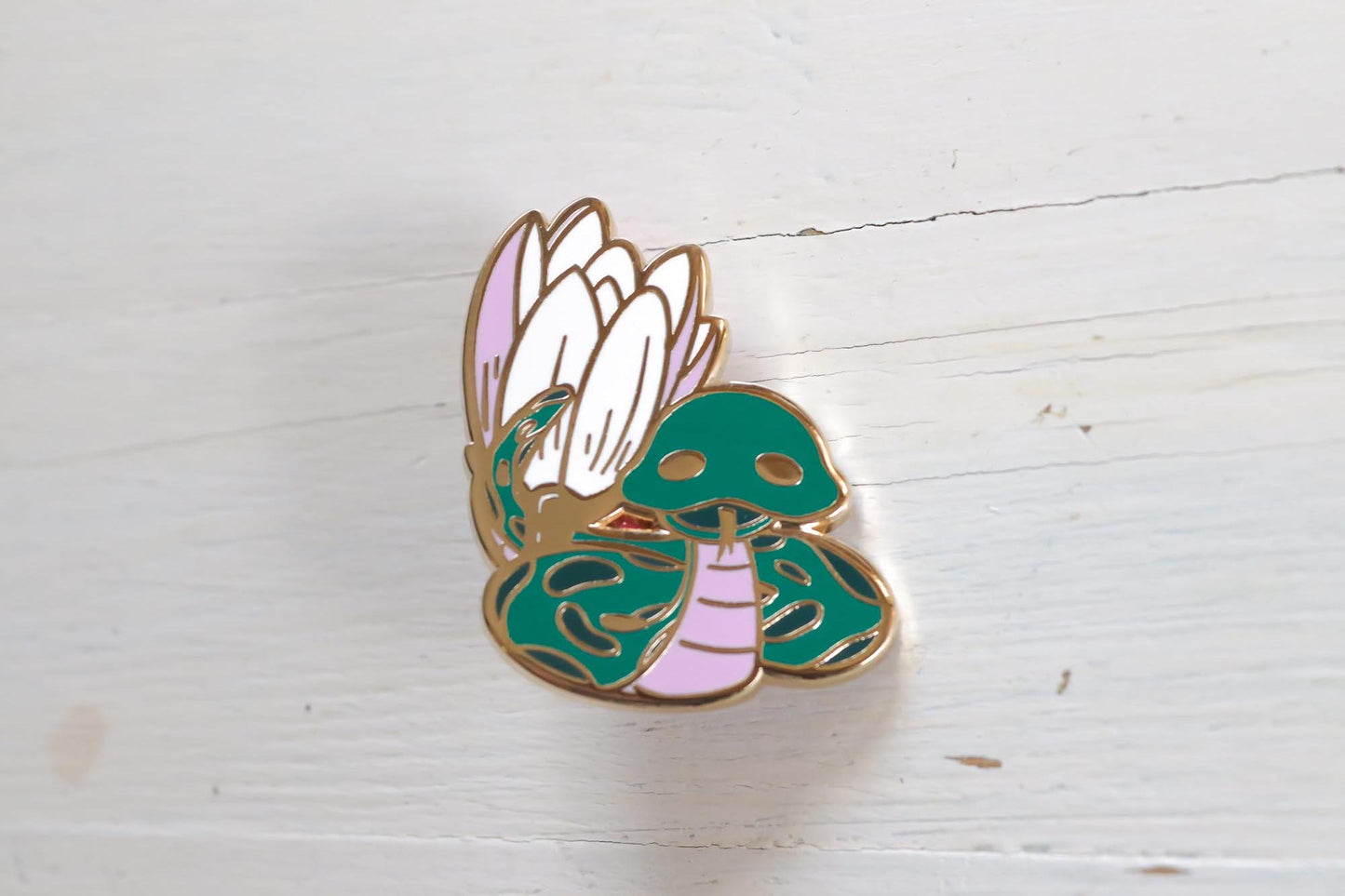 Enamel Pin - Magnolia Snake Green