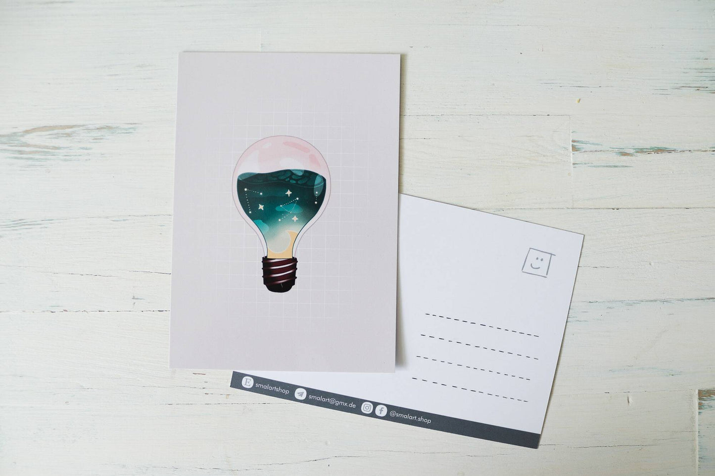 Postcard - Galaxy Lightbulb