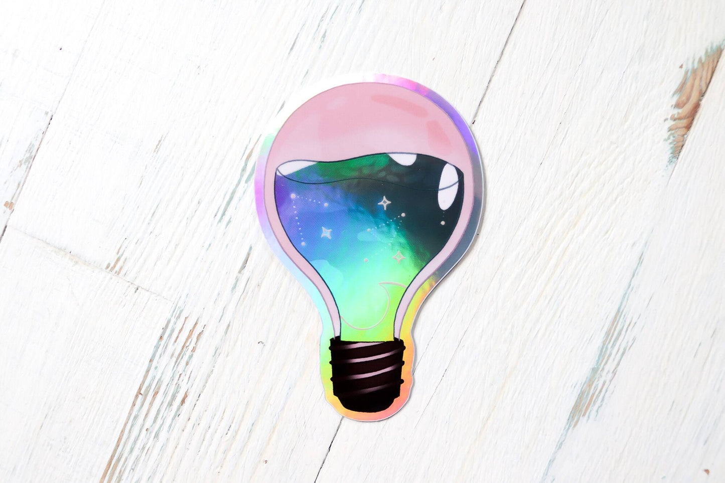 Holographic Sticker - Galaxy Lightbulb