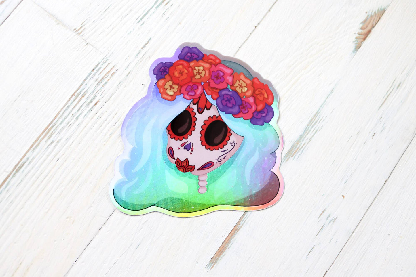 Holographic Sticker - Dia De Los Muertos