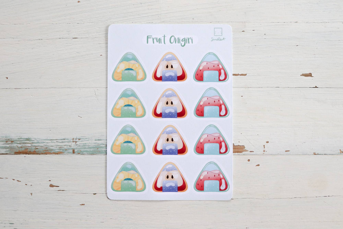 Sticker Sheet - Green Fruit Onigiri