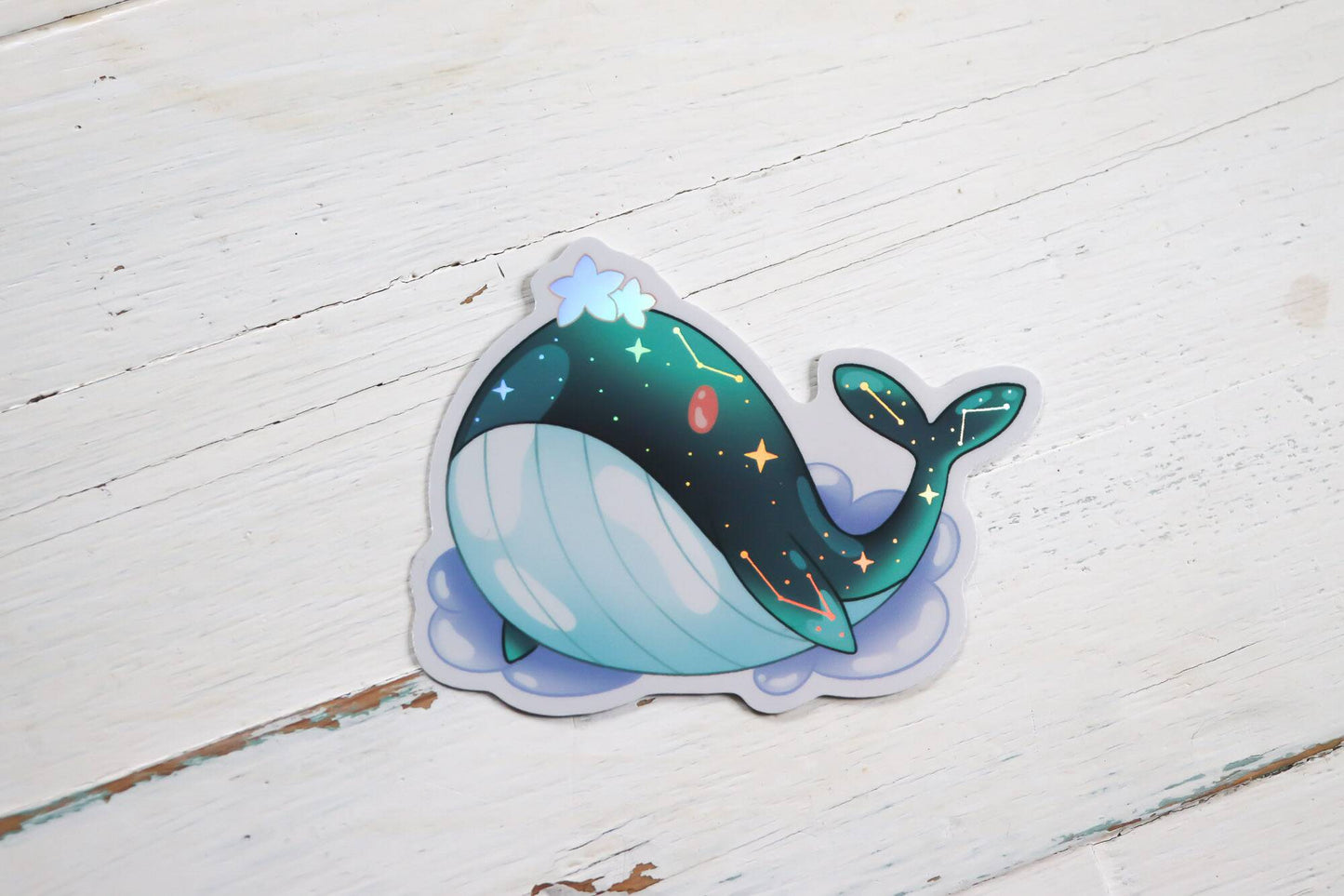 Holographic Sticker - Galaxy Whale