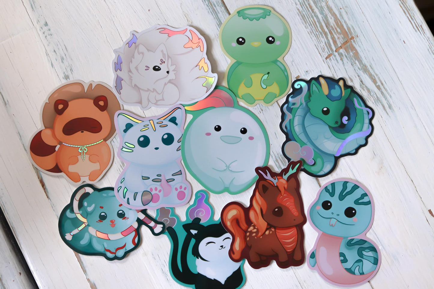 Holographic Sticker - Kawaii Yokai Set