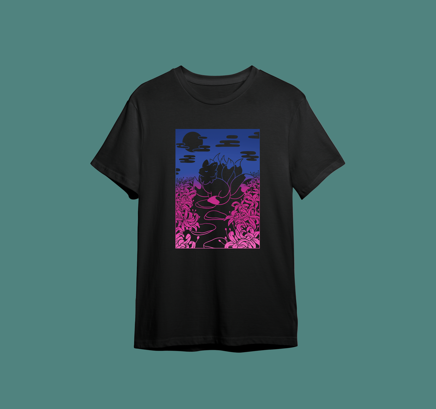 Shirts - Spider Lily Kitsune Black