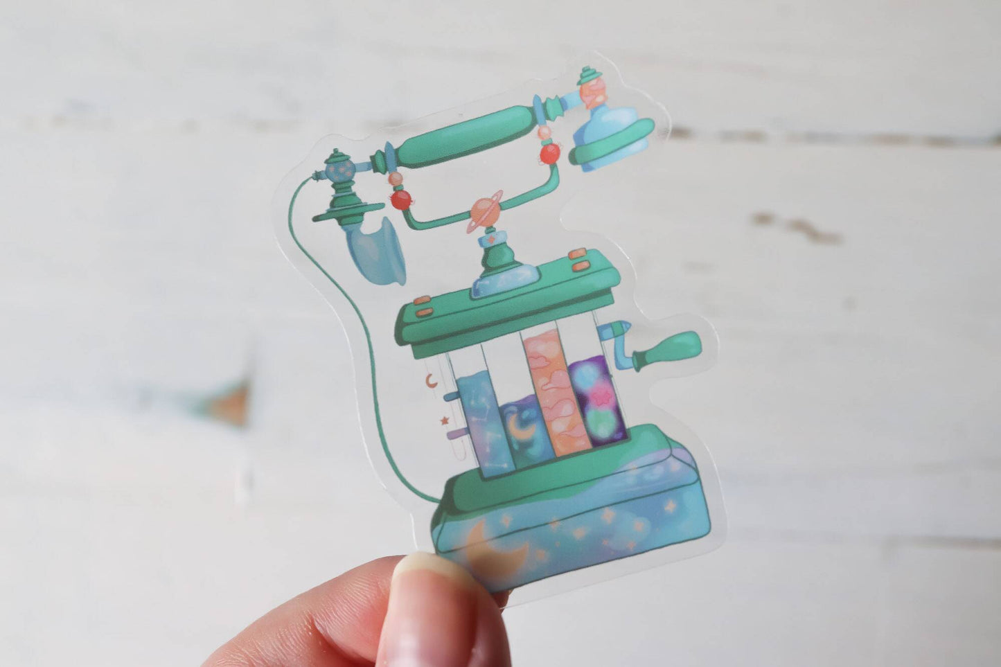 Transparent Sticker - Aqua Telephone