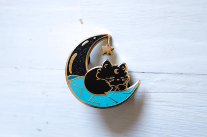 Enamel Pin - Moon Cat Blue (smalart mail 11/25)