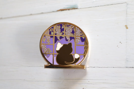 Enamel Pin - Wisteria Cat Purple
