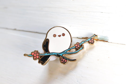 Enamel Pin - Fuji Snow Bird Blue