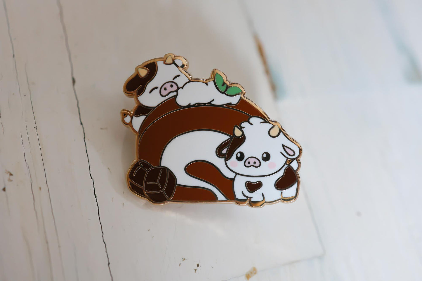 Enamel Pin - Choco Cow Cake Roll