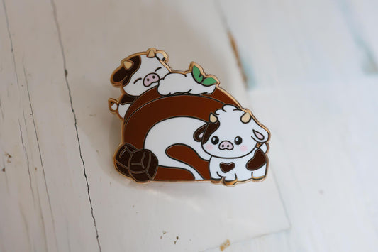Enamel Pin - Choco Cow Cake Roll