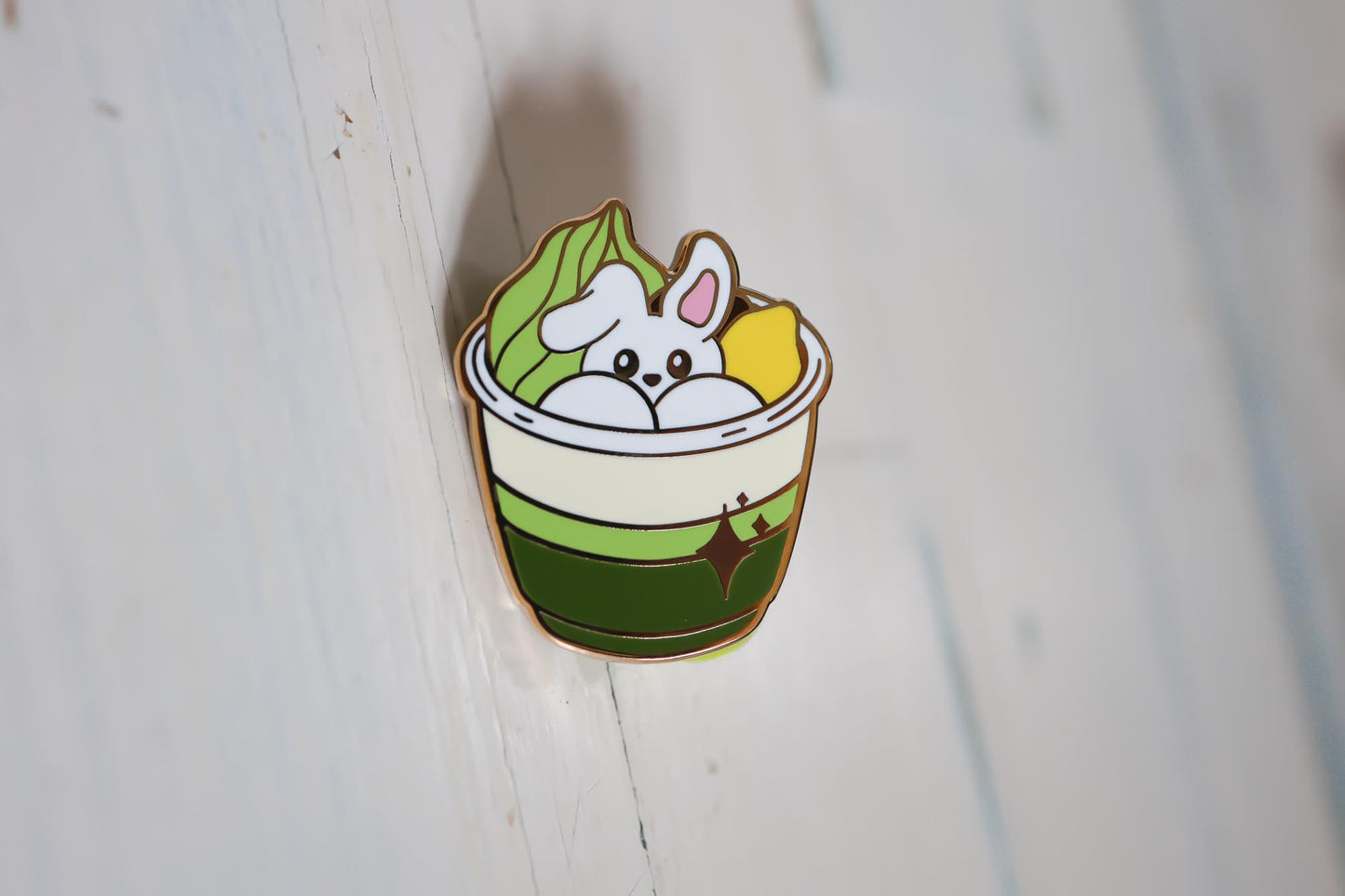 Enamel Pin - Bunny Matcha Parfait