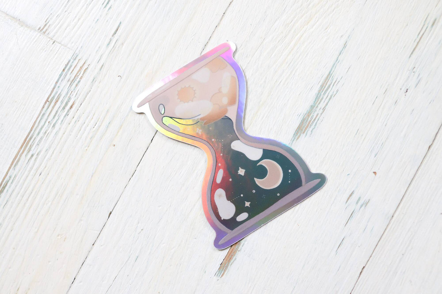 Holographic Sticker - Galaxy Hourglass