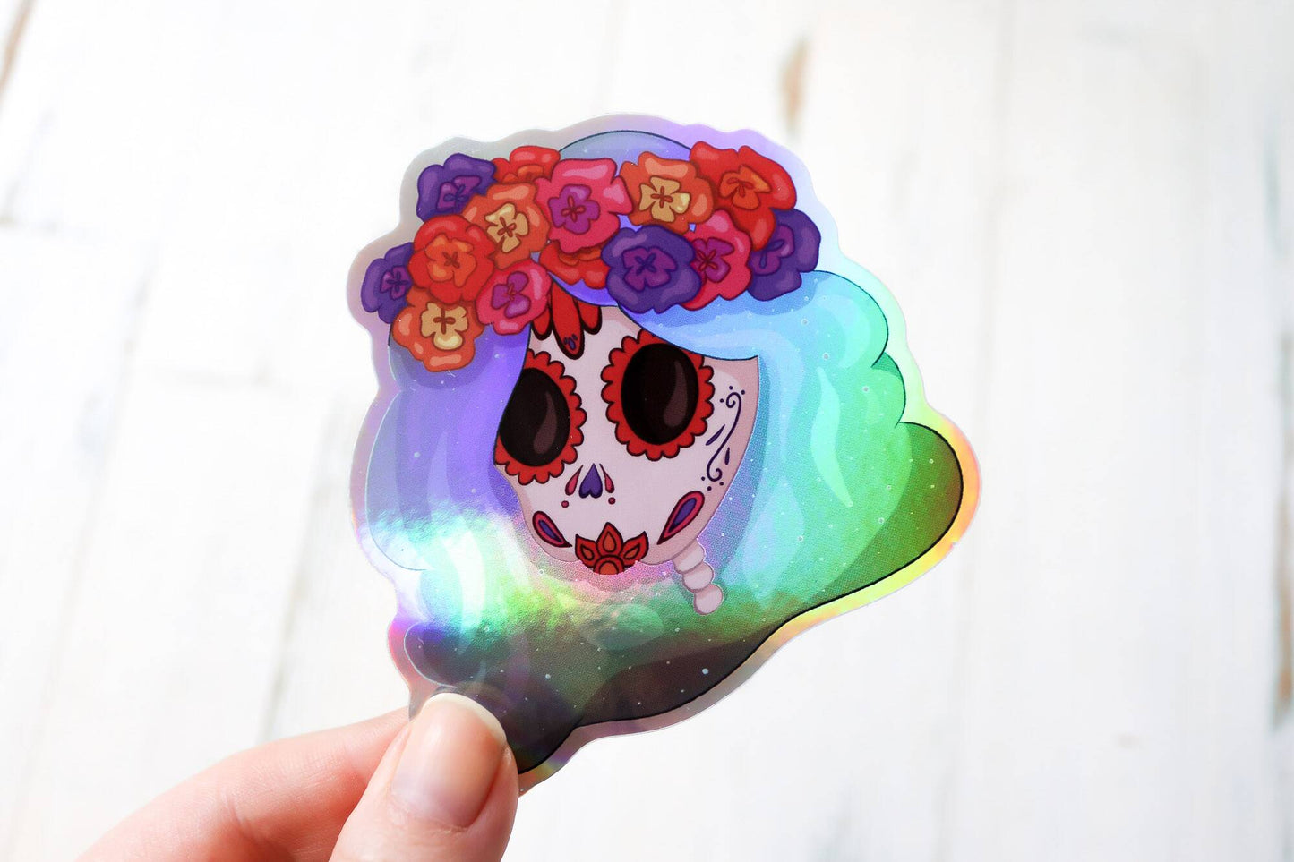Holographic Sticker - Dia De Los Muertos