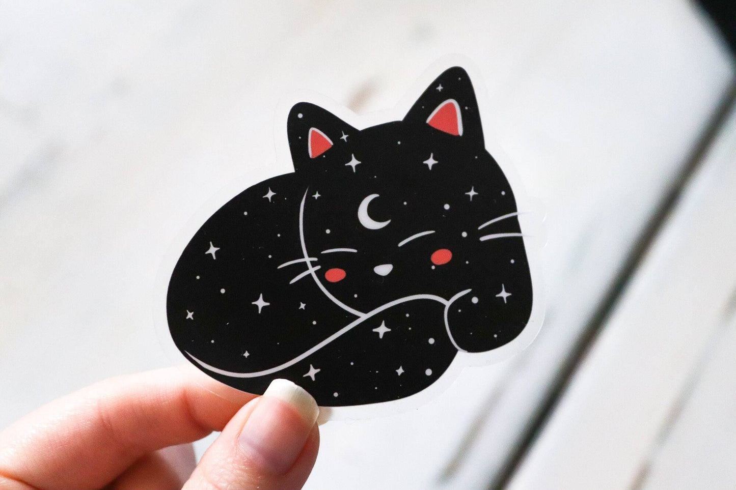 Transparent Sticker - Galaxy Cat