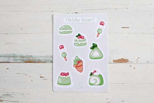 Sticker Sheet - Matcha Dessert