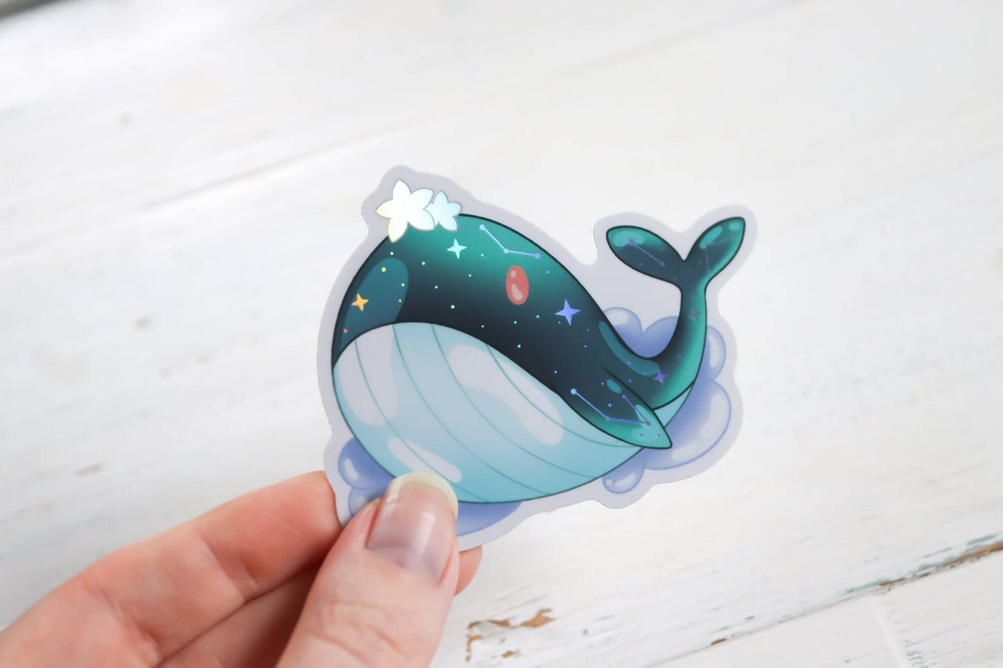 Holographic Sticker - Galaxy Whale