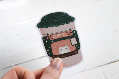 Holographic Sticker - Cat Café