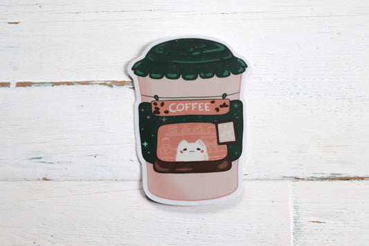 Holographic Sticker - Cat Café