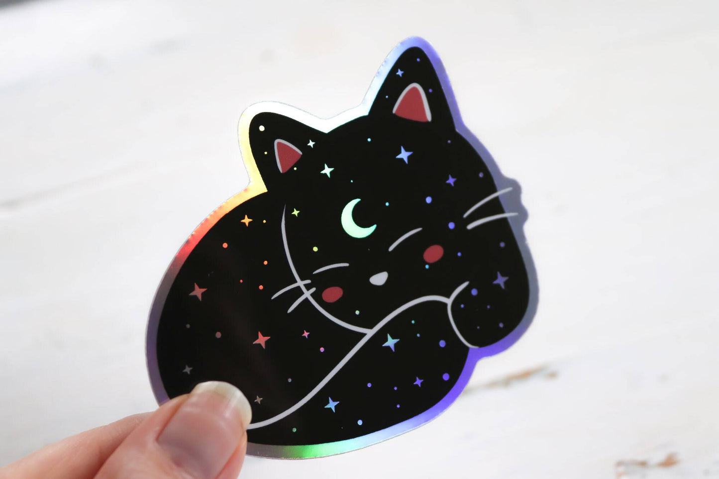 Holographic Sticker - Galaxy Cat