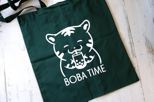 Tote Bag -  Boba Time Dark Green