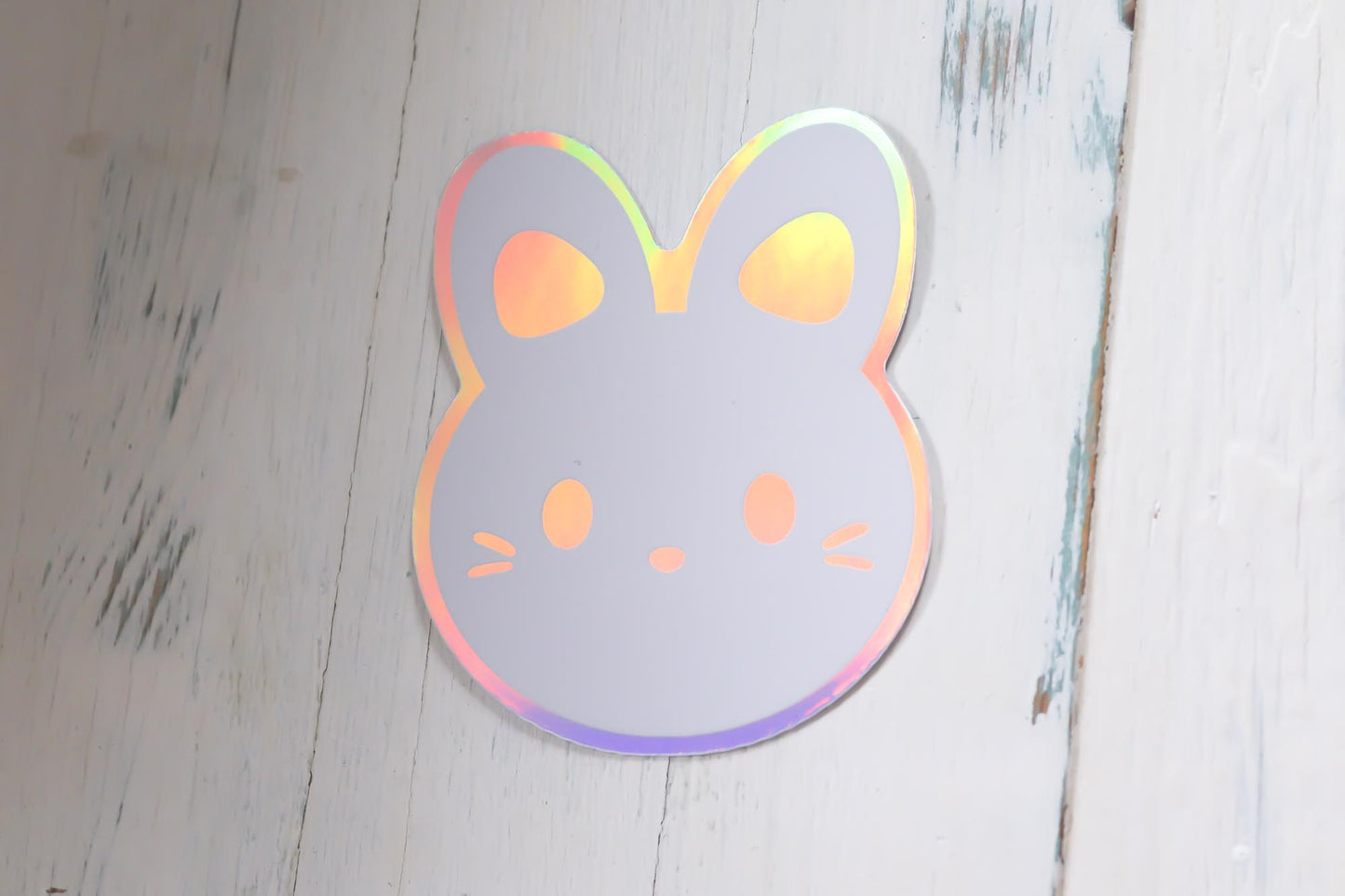 Holographic Sticker - White Bunny