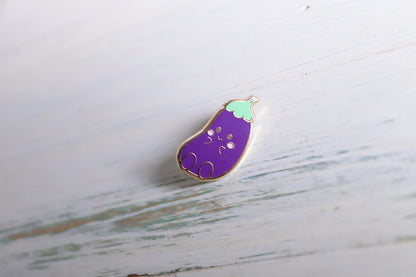 Enamel Pin - Little Veggies Eggplant