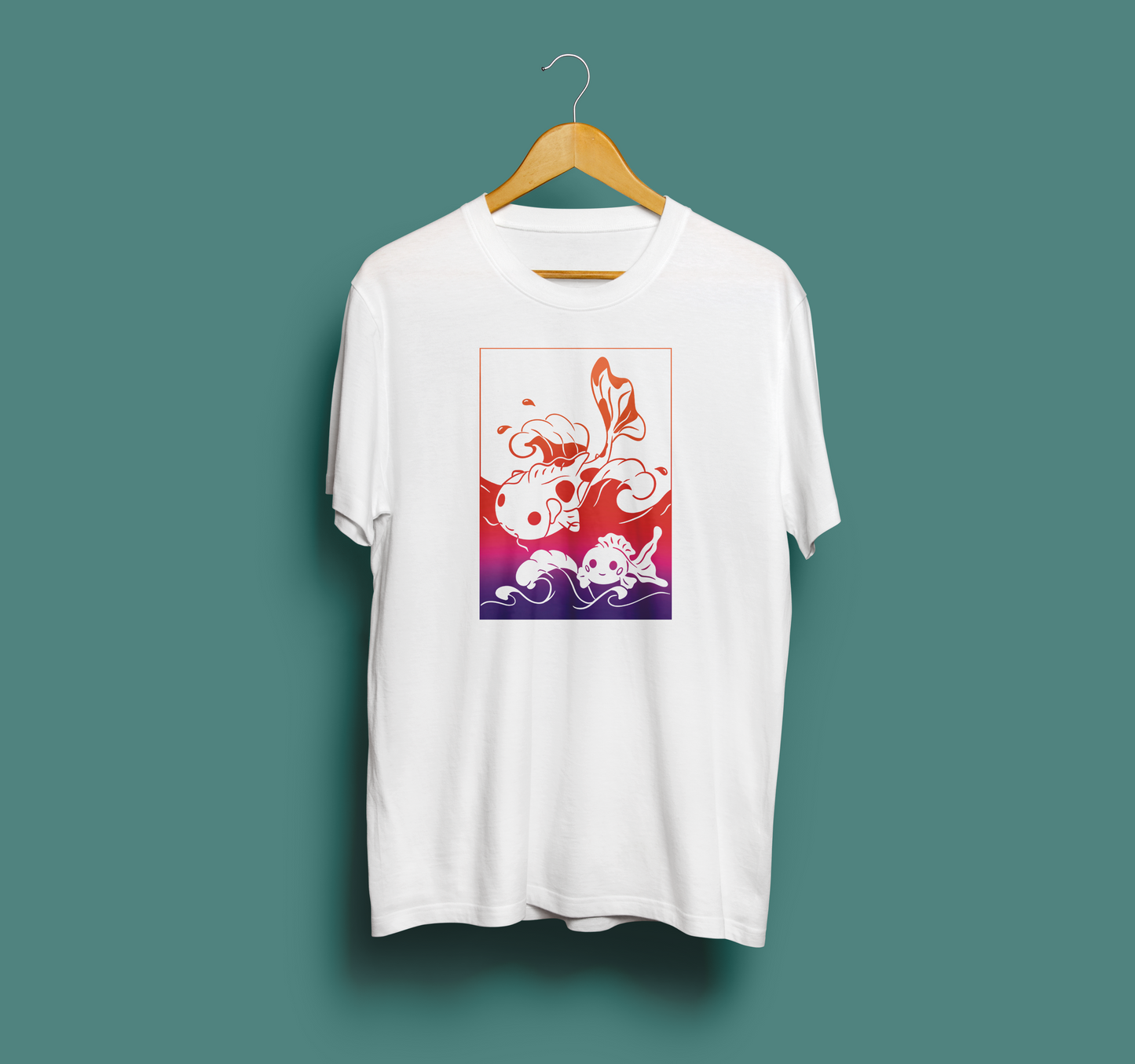 Shirts - Koi Waves White