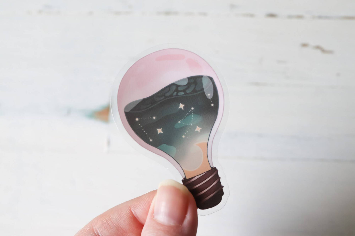 Transparent Sticker - Galaxy Lightbulb