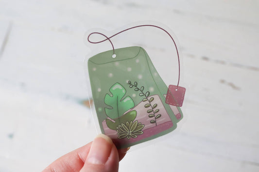 Transparent Sticker - Green Tea Bag