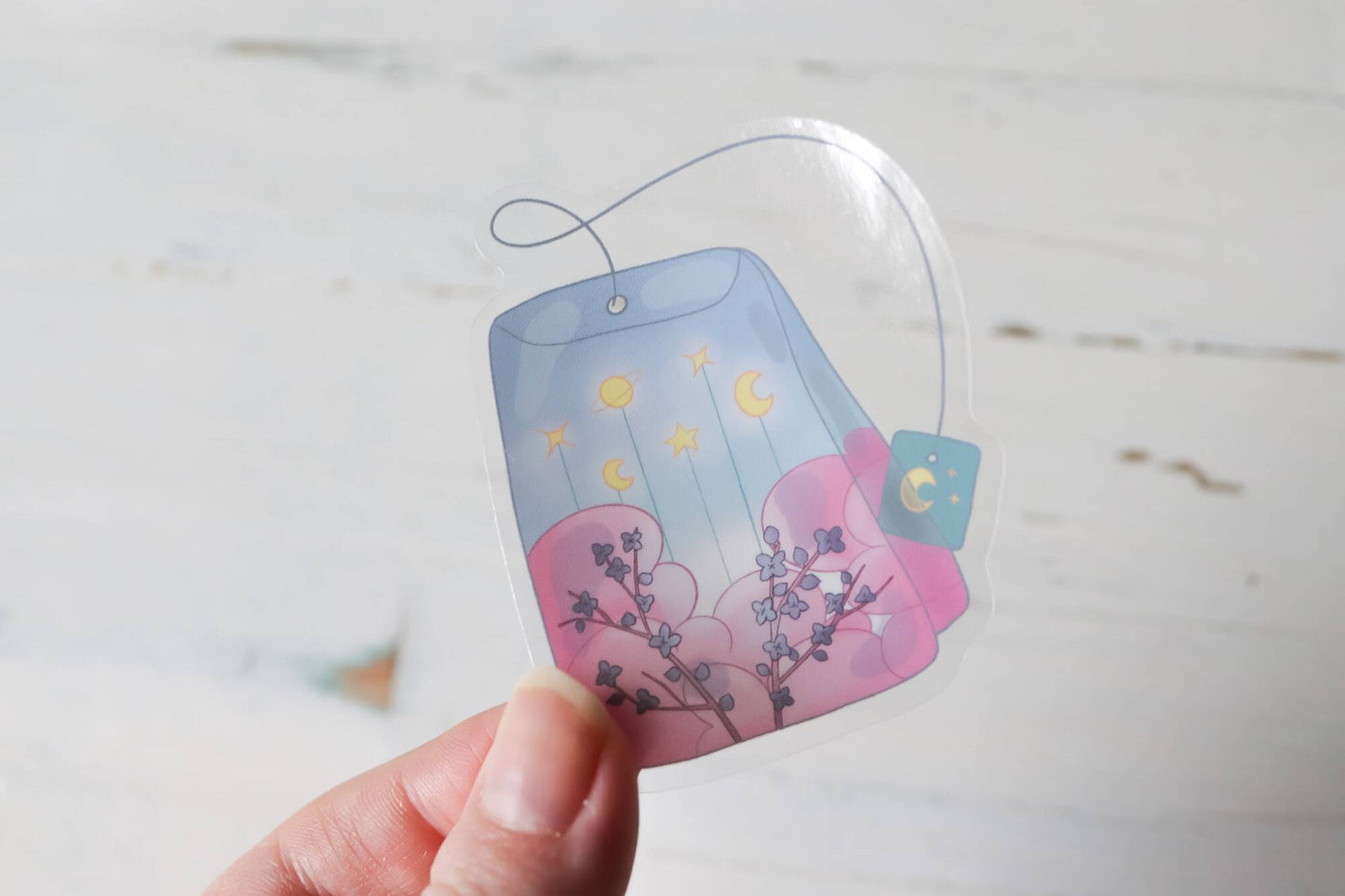 Transparent Sticker - Pink Tea Bag