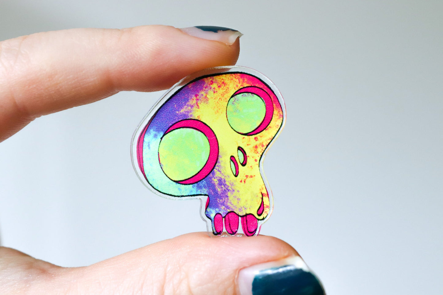 Acrylic Pin - Neon Skull